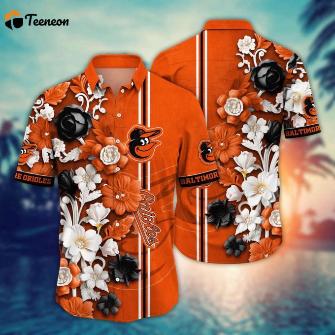 Mlb Baltimore Orioles Hawaiian Shirt Mlb Luau League Looks For Sport Fan 1