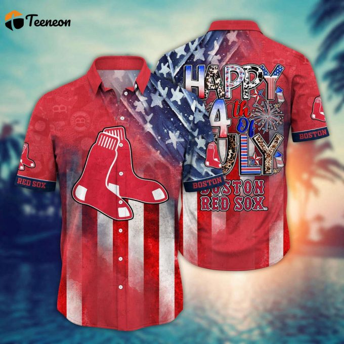 Mlb Boston Red Sox Hawaii Shirt Independence Day Trendy Hawaiian Tops For Cool Fans 1