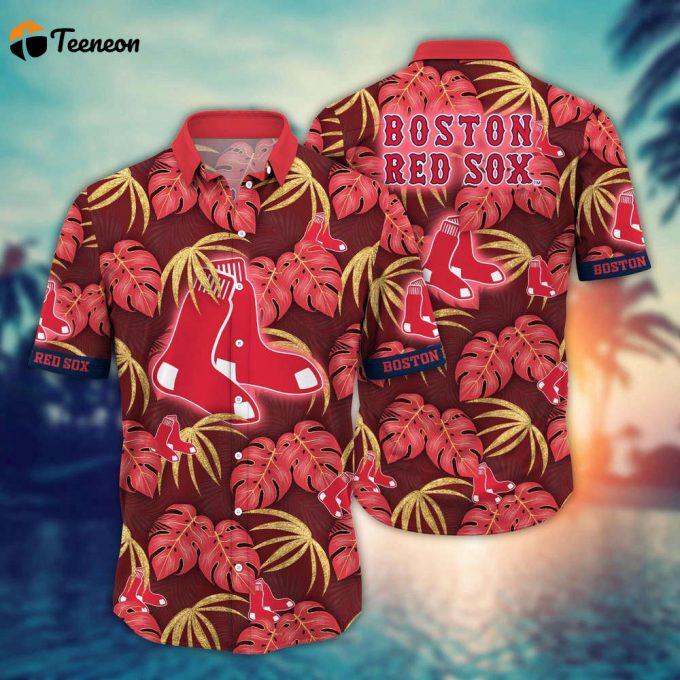 Mlb Boston Red Sox Hawaiian Shirt Floral Symphony Gift For Fans 1