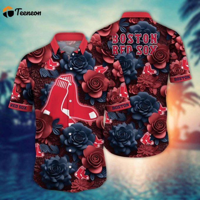 Mlb Boston Red Sox Hawaiian Shirt Flower Aloha Style Unleashed For Fans 1