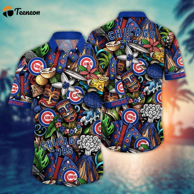 Mlb Chicago Cubs Hawaiian Shirt Flower Strike A Style Statement For Fans 1