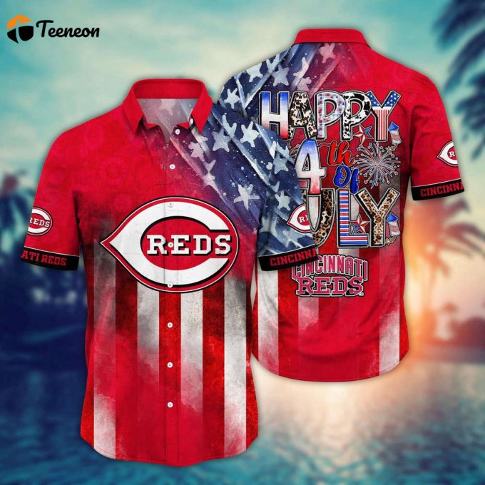 Mlb Cincinnati Reds Hawaii Shirt Independence Day Trendy Hawaiian Tops For Cool Fans 1