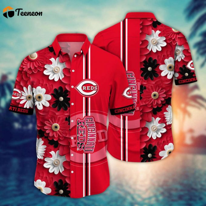 Mlb Cincinnati Reds Hawaiian Shirt Floral Finesse For Sports Fans 1