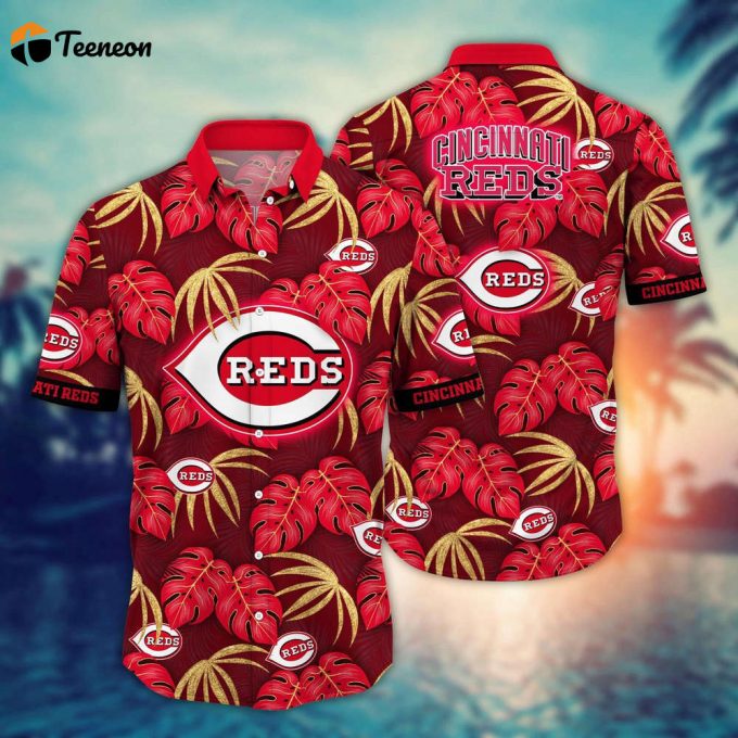 Mlb Cincinnati Reds Hawaiian Shirt Floral Symphony Gift For Fans 1