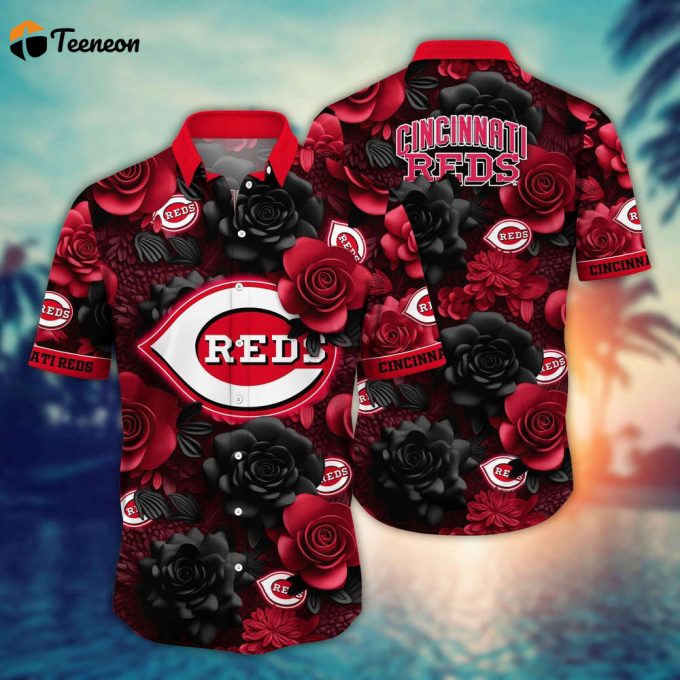 Mlb Cincinnati Reds Hawaiian Shirt Flower Aloha Style Unleashed For Fans 1