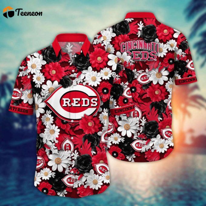 Mlb Cincinnati Reds Hawaiian Shirt Flower Floral Fusion Fashion For Fans 1