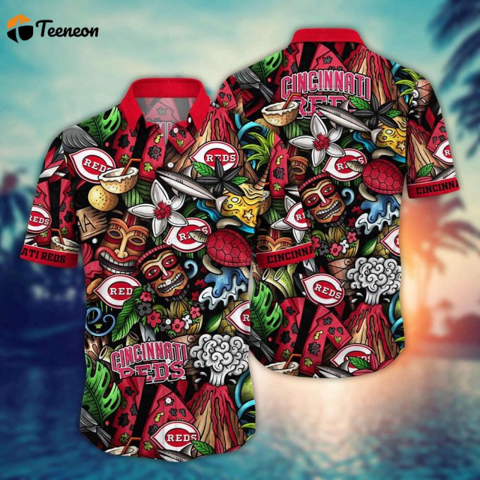 Mlb Cincinnati Reds Hawaiian Shirt Flower Strike A Style Statement For Fans 1