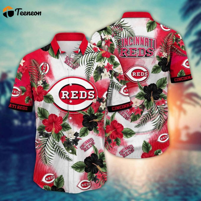 Mlb Cincinnati Reds Hawaiian Shirt Pitch Perfect Bloom Gift For Fans 1