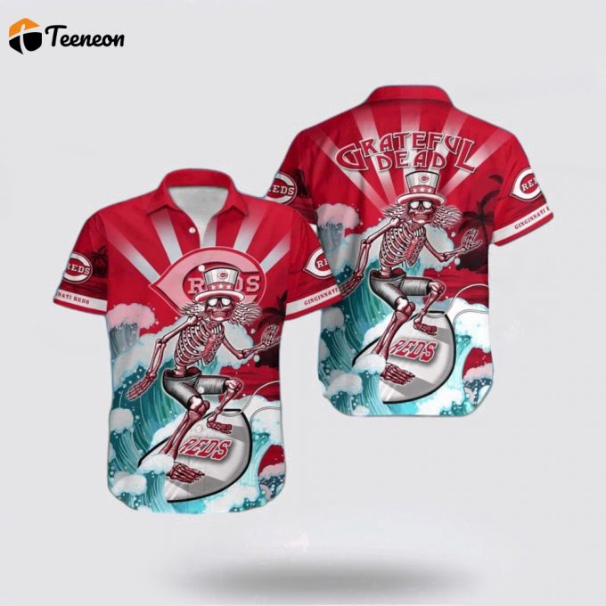 Mlb Cincinnati Reds Hawaiian Shirt Surf In Style With Cool Beach Outfits For Fans 1