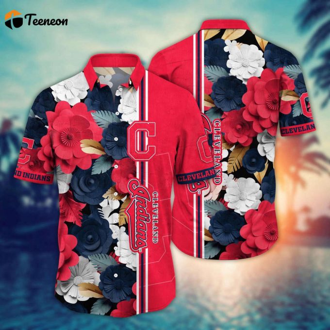 Mlb Cleveland Indians Hawaiian Shirt Fashion Frenzy In Floral For Sport Fan 1