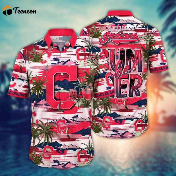 Mlb Cleveland Indians Hawaiian Shirt Flower Grand Slam In Hawaiianan Flair For Fans 1