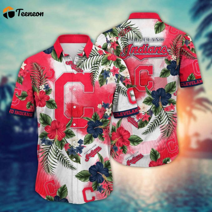 Mlb Cleveland Indians Hawaiian Shirt Pitch Perfect Bloom Gift For Fans 1