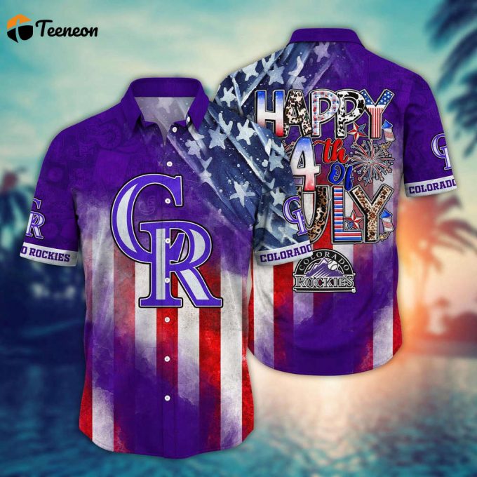 Mlb Colorado Rockies Hawaii Shirt Independence Day Trendy Hawaiian Tops For Cool Fans 1