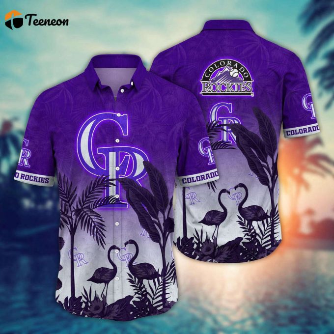 Mlb Colorado Rockies Hawaiian Shirt Chase The Sunset Gift For Fans 1