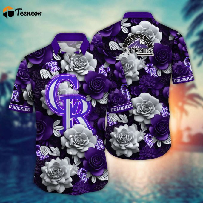 Mlb Colorado Rockies Hawaiian Shirt Flower Aloha Style Unleashed For Fans 1