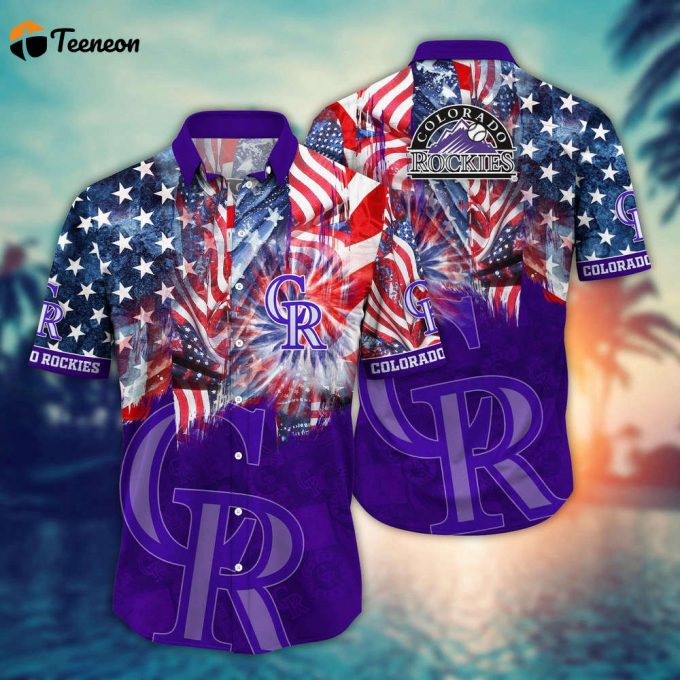 Mlb Colorado Rockies Hawaiian Shirt Flower Game Day Aloha Mlb Style For Fans 1