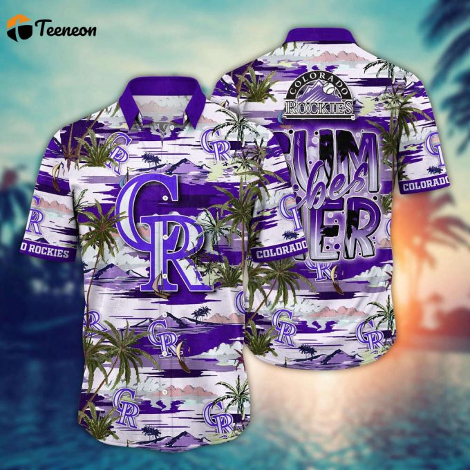 Mlb Colorado Rockies Hawaiian Shirt Flower Grand Slam In Hawaiianan Flair For Fans 1