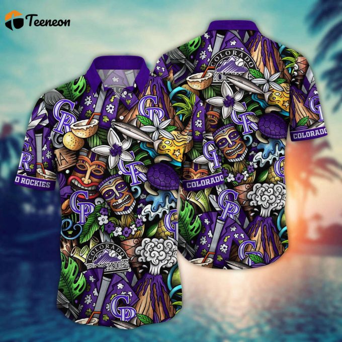 Mlb Colorado Rockies Hawaiian Shirt Flower Strike A Style Statement For Fans 1