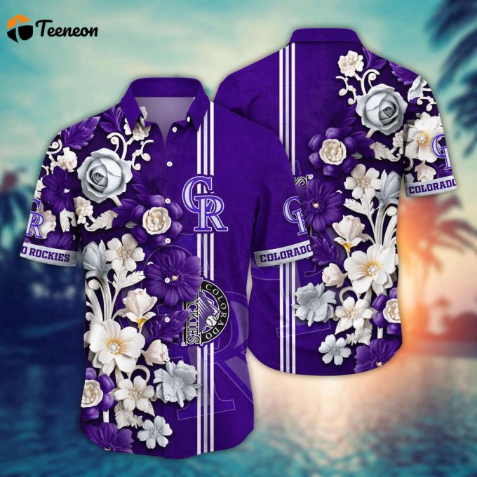 Mlb Colorado Rockies Hawaiian Shirt Mlb Luau League Looks For Sport Fan 1