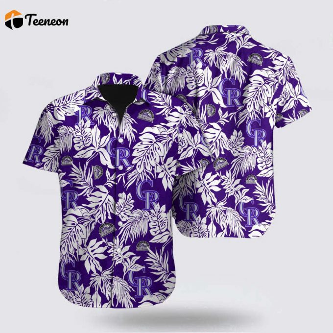 Mlb Colorado Rockies Hawaiian Shirt Tropical Pattern For Fan Mlb 1