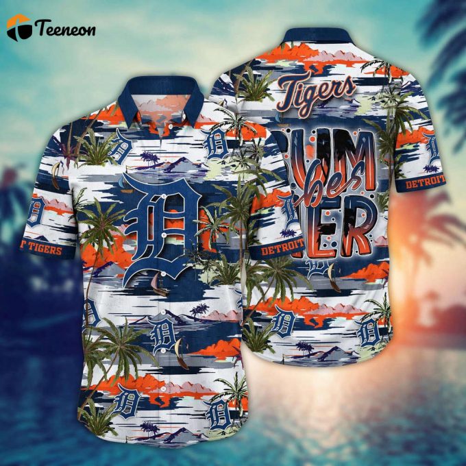 Mlb Detroit Tigers Hawaiian Shirt Flower Grand Slam In Hawaiianan Flair For Fans 1