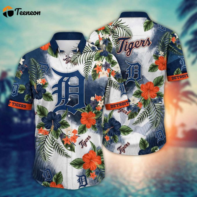 Mlb Detroit Tigers Hawaiian Shirt Pitch Perfect Bloom Gift For Fans 1