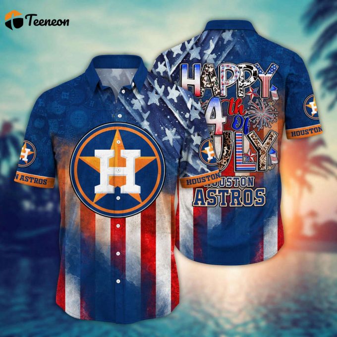 Mlb Houston Astros Hawaii Shirt Independence Day Trendy Hawaiian Tops For Cool Fans 1