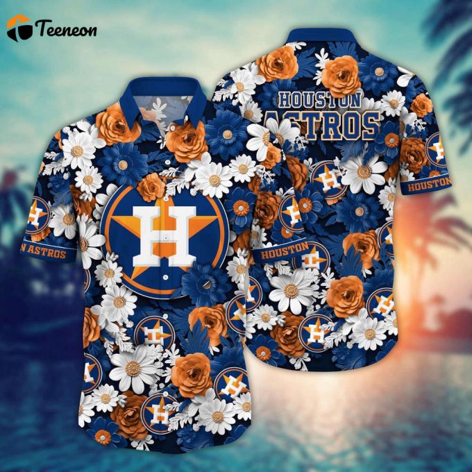 Mlb Houston Astros Hawaiian Shirt Flower Floral Fusion Fashion For Fans 1