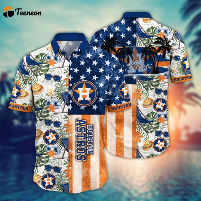 Mlb Houston Astros Hawaiian Shirt Flower Home Run Threads For Fans 1