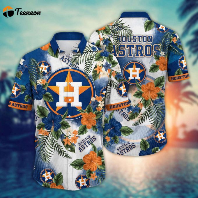 Mlb Houston Astros Hawaiian Shirt Pitch Perfect Bloom Gift For Fans 1