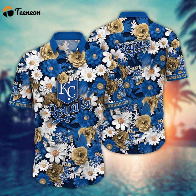 Mlb Kansas City Royals Hawaiian Shirt Flower Floral Fusion Fashion For Fans 1