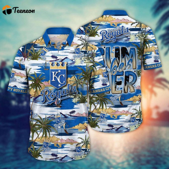 Mlb Kansas City Royals Hawaiian Shirt Flower Grand Slam In Hawaiianan Flair For Fans 1