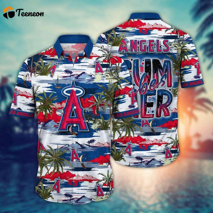 Mlb Los Angeles Angels Hawaiian Shirt Flower Grand Slam In Hawaiianan Flair For Fans 1