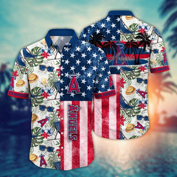 Mlb Los Angeles Angels Hawaiian Shirt Flower Home Run Threads For Fans 2