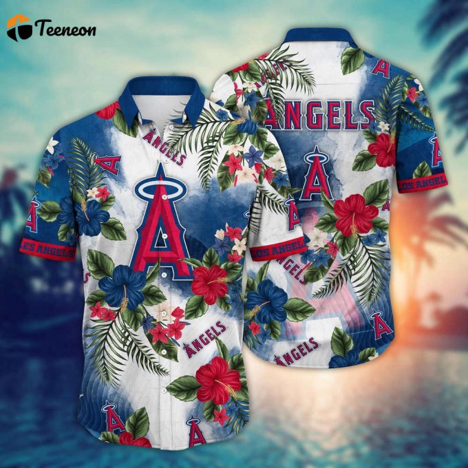 Mlb Los Angeles Angels Hawaiian Shirt Pitch Perfect Bloom Gift For Fans 1