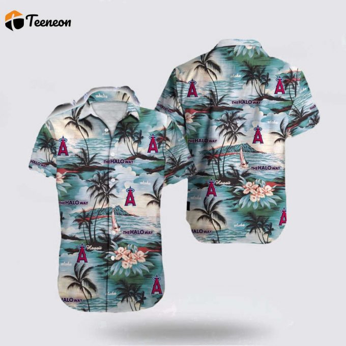 Mlb Los Angeles Angels Hawaiian Shirt Set Your Spirit Free With The Breezy For Fans 1