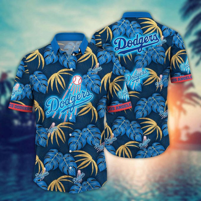 Mlb Los Angeles Dodgers Hawaiian Shirt Floral Symphony Gift For Fans 2