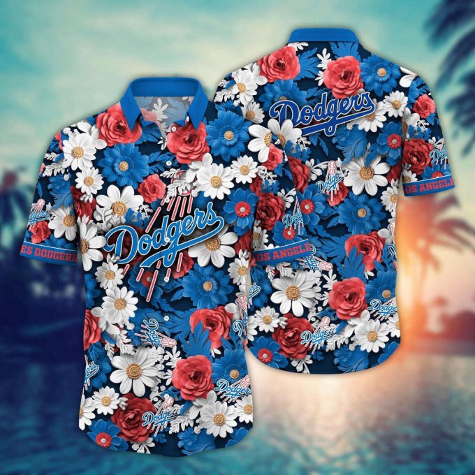 Mlb Los Angeles Dodgers Hawaiian Shirt Flower Floral Fusion Fashion For Fans 2