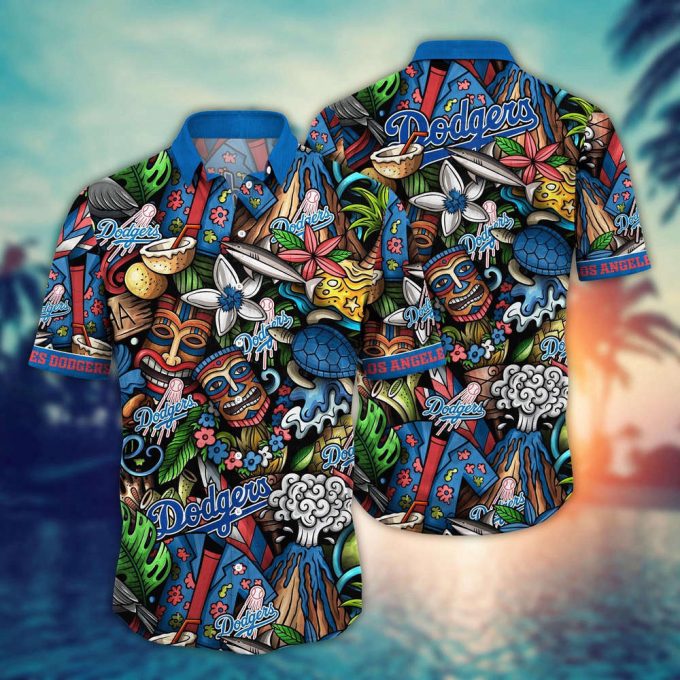 Mlb Los Angeles Dodgers Hawaiian Shirt Flower Strike A Style Statement For Fans 2