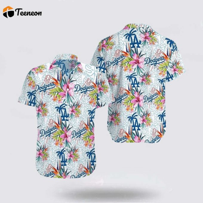 Mlb Los Angeles Dodgers Hawaiian Shirt Immerse Yourself In The Sea Breeze With Exotic Outfits For Fans 1