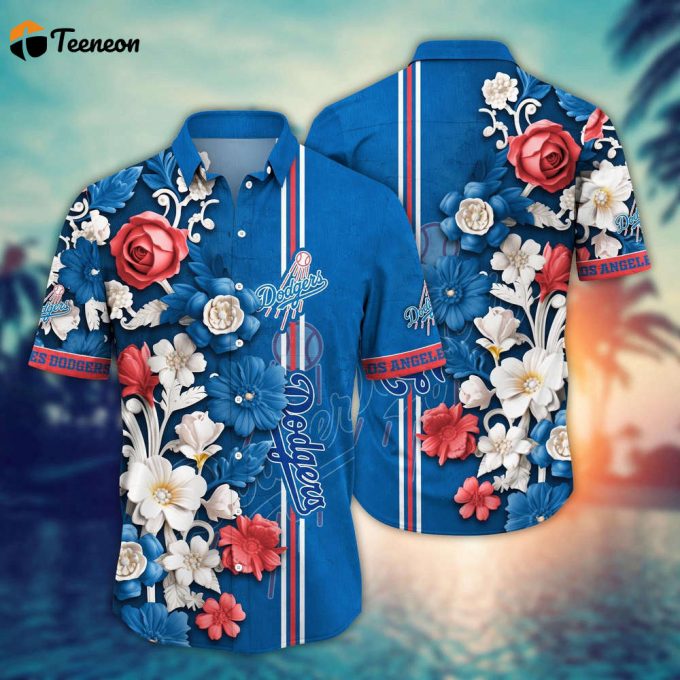 Mlb Los Angeles Dodgers Hawaiian Shirt Mlb Luau League Looks For Sport Fan 1