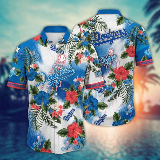 Mlb Los Angeles Dodgers Hawaiian Shirt Pitch Perfect Bloom Gift For Fans 2