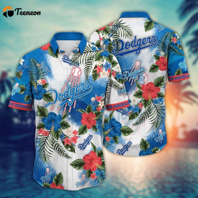 Mlb Los Angeles Dodgers Hawaiian Shirt Pitch Perfect Bloom Gift For Fans 1