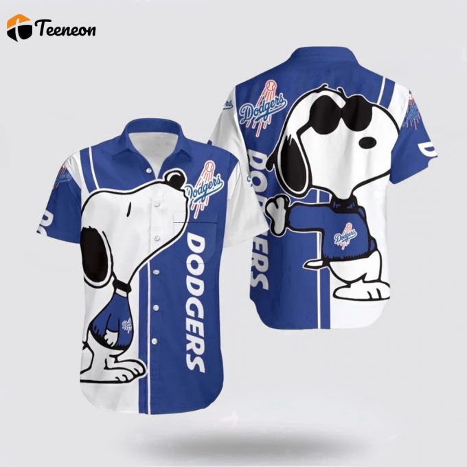 Mlb Los Angeles Dodgers Hawaiian Shirt Snoopy Lover 3D Printed Combo Beach For Fan Mlb 1