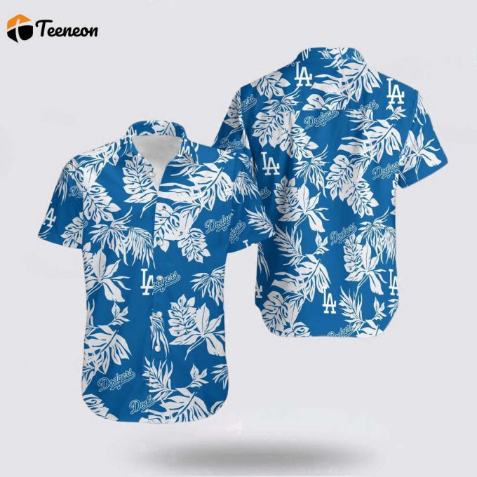 Mlb Los Angeles Dodgers Hawaiian Shirt Tropical Flower Short Sleeve For Fan Mlb 1