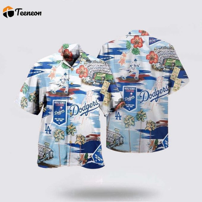 Mlb Los Angeles Dodgers Hawaiian Shirt Tropical For Fan Mlb 1