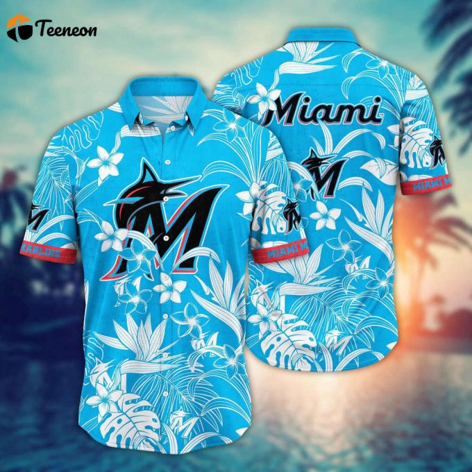 Mlb Miami Marlins Hawaiian Shirt Breeze Through Summer Gift For Fans 1