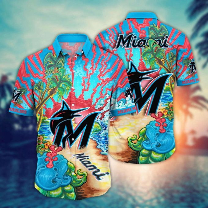 Mlb Miami Marlins Hawaiian Shirt Diamond Dreamscape For Sports Fans 2