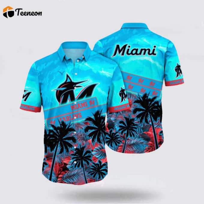 Mlb Miami Marlins Hawaiian Shirt Explore Ocean Vibes With The Unique For Fans 1