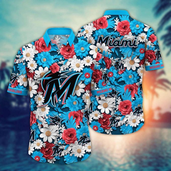 Mlb Miami Marlins Hawaiian Shirt Flower Floral Fusion Fashion For Fans 2